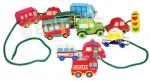 Jumbo Wooden Threading Beads - Transportation
