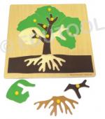 Wooden Botany Puzzle With Small Knobs - Tree