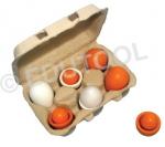 1/2 Dozen Wooden Eggs with Egg Carton